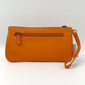 Leather Wristlet - Orange